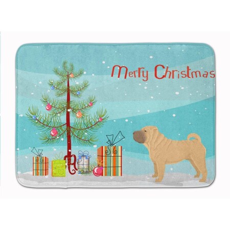 Carolines Treasures Shar Pei Christmas Tree Machine Washable Memory Foam Mat CK3562RUG